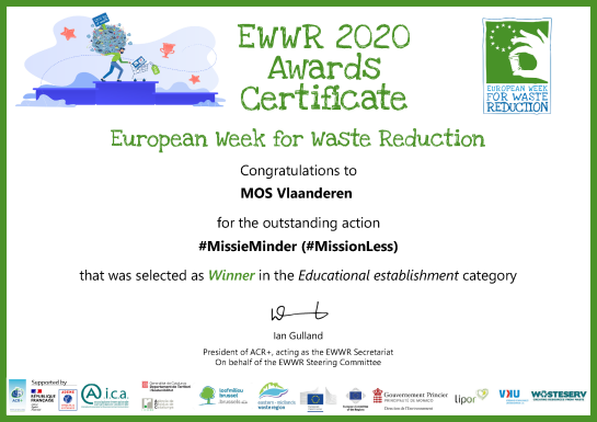 certificaat EWWR Awards MissieMinder