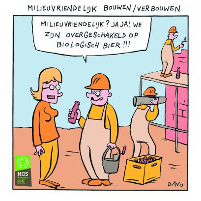 cartoon duurzaam bouwen verbouwen