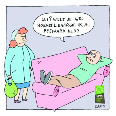 cartoon energiebesparing lui