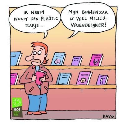 cartoon milieubewuste keuzes maken