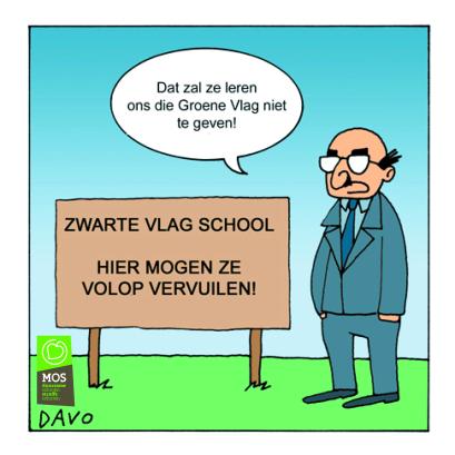 cartoon zwarte vlagschool