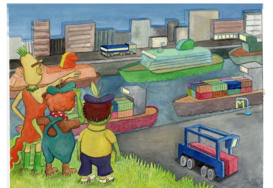 Met Bio naar de haven.