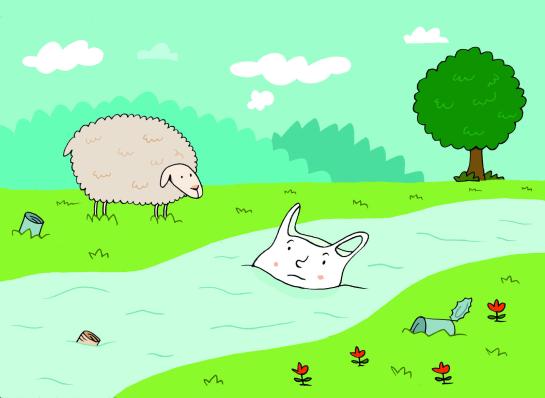 Zack drijft op het water