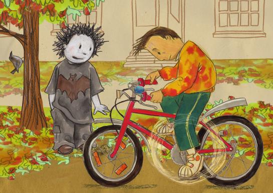 Bilan zijn fiets valt stil