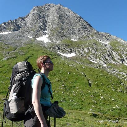 Nele Dillen in de bergen