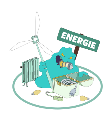 tekening met energiemonster